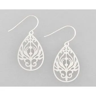 Tiger Tree Silver Mini Baroque Filigree Earrings