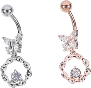 Titanium Belly Button Ring Belly Button Jewelry Gold Plated Piercing Accessories for Women