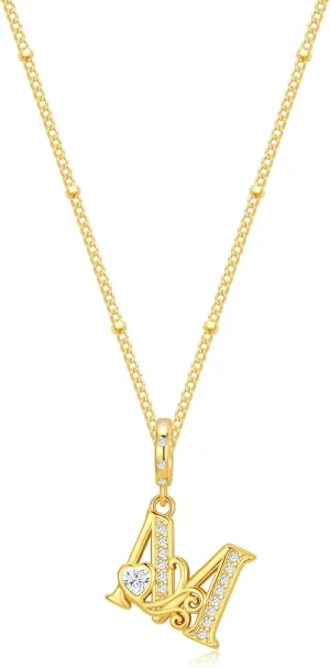 TIZU Initial Necklaces for Women - Dainty 14K Gold Plated Letter Pendant Necklace Trendy Personalized Initial A-Z Necklaces Jewelry Gift