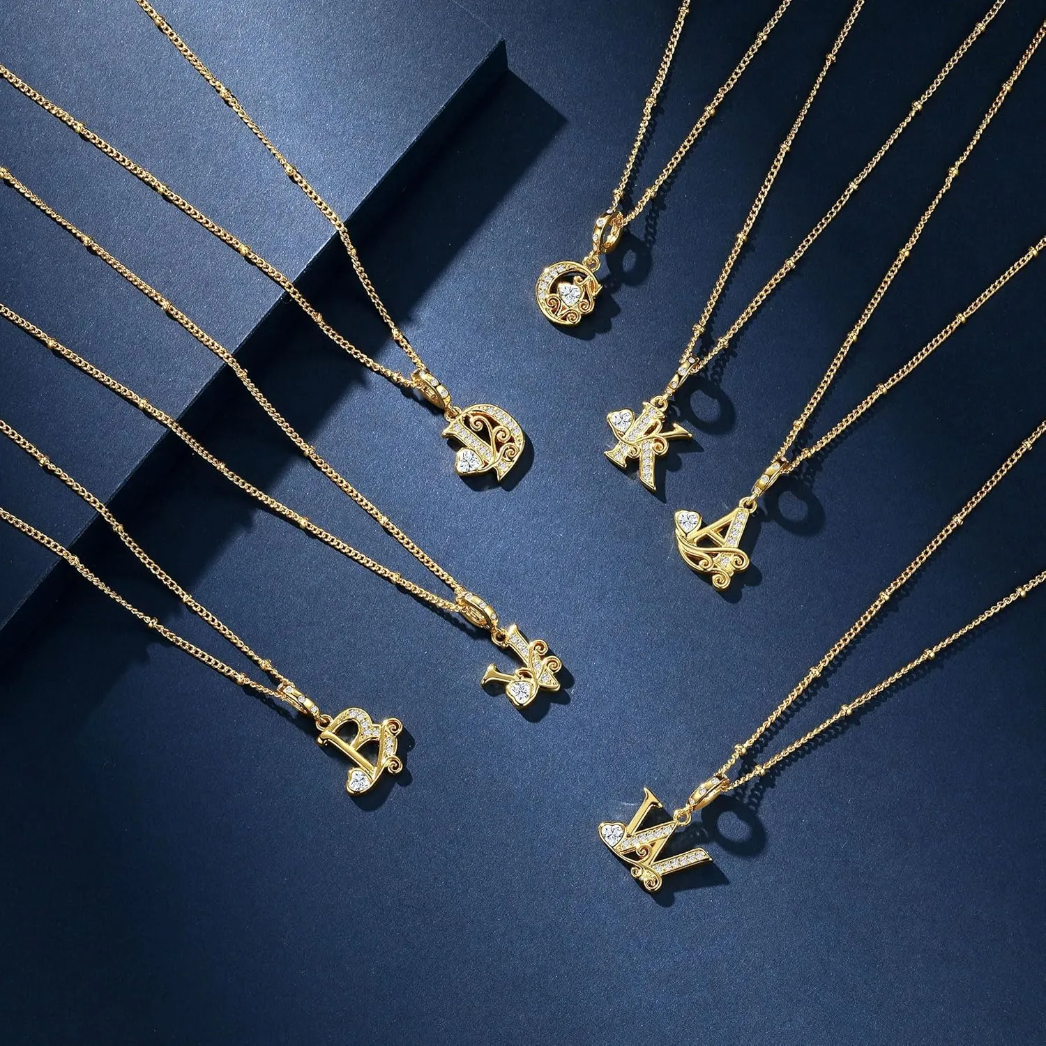 TIZU Initial Necklaces for Women - Dainty 14K Gold Plated Letter Pendant Necklace Trendy Personalized Initial A-Z Necklaces Jewelry Gift