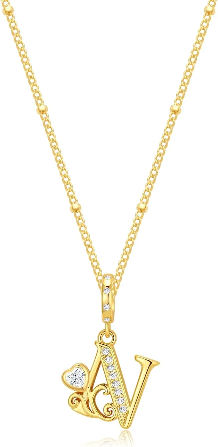 TIZU Initial Necklaces for Women - Dainty 14K Gold Plated Letter Pendant Necklace Trendy Personalized Initial A-Z Necklaces Jewelry Gift
