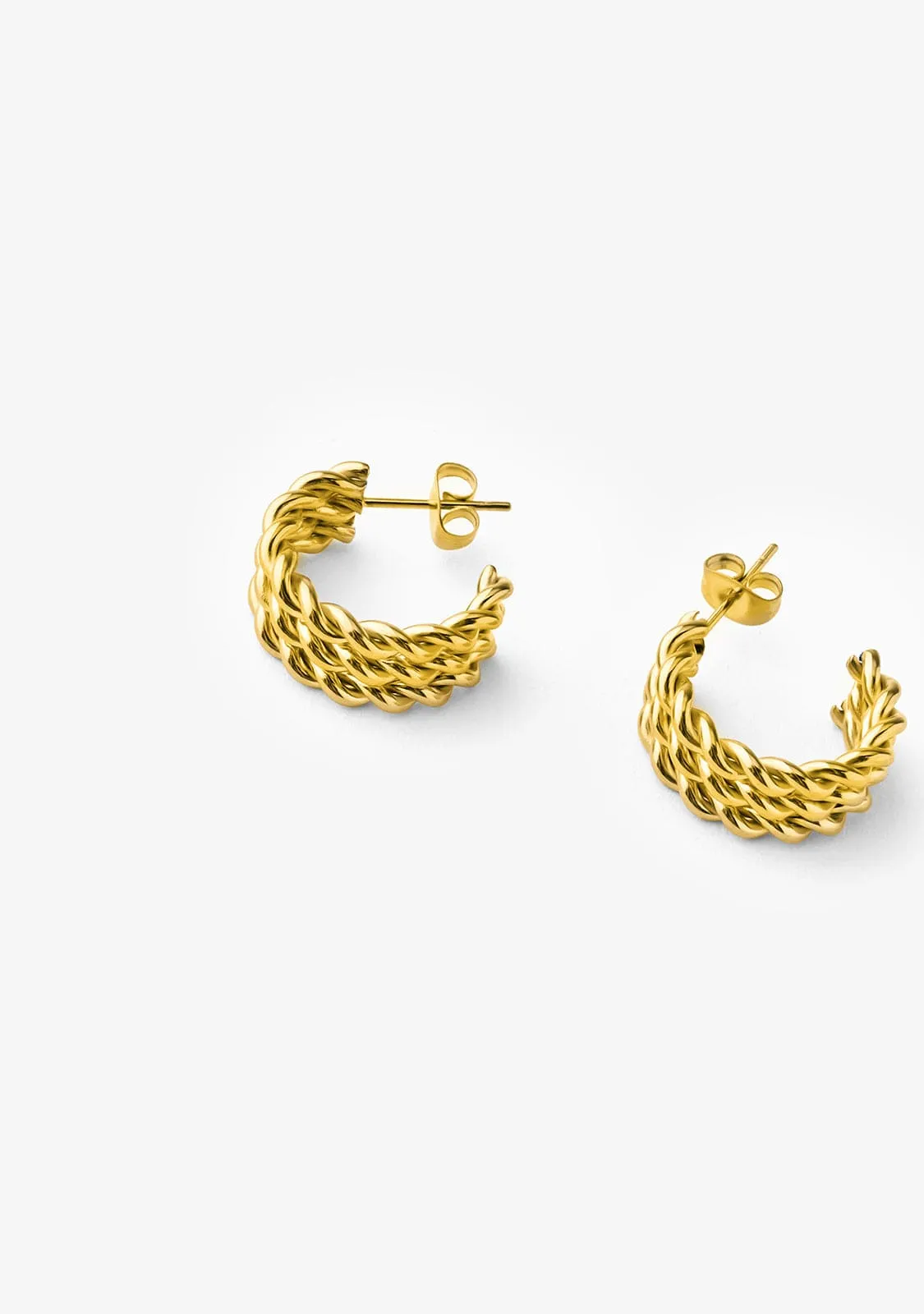 Tresse Hoop Earrings Gold
