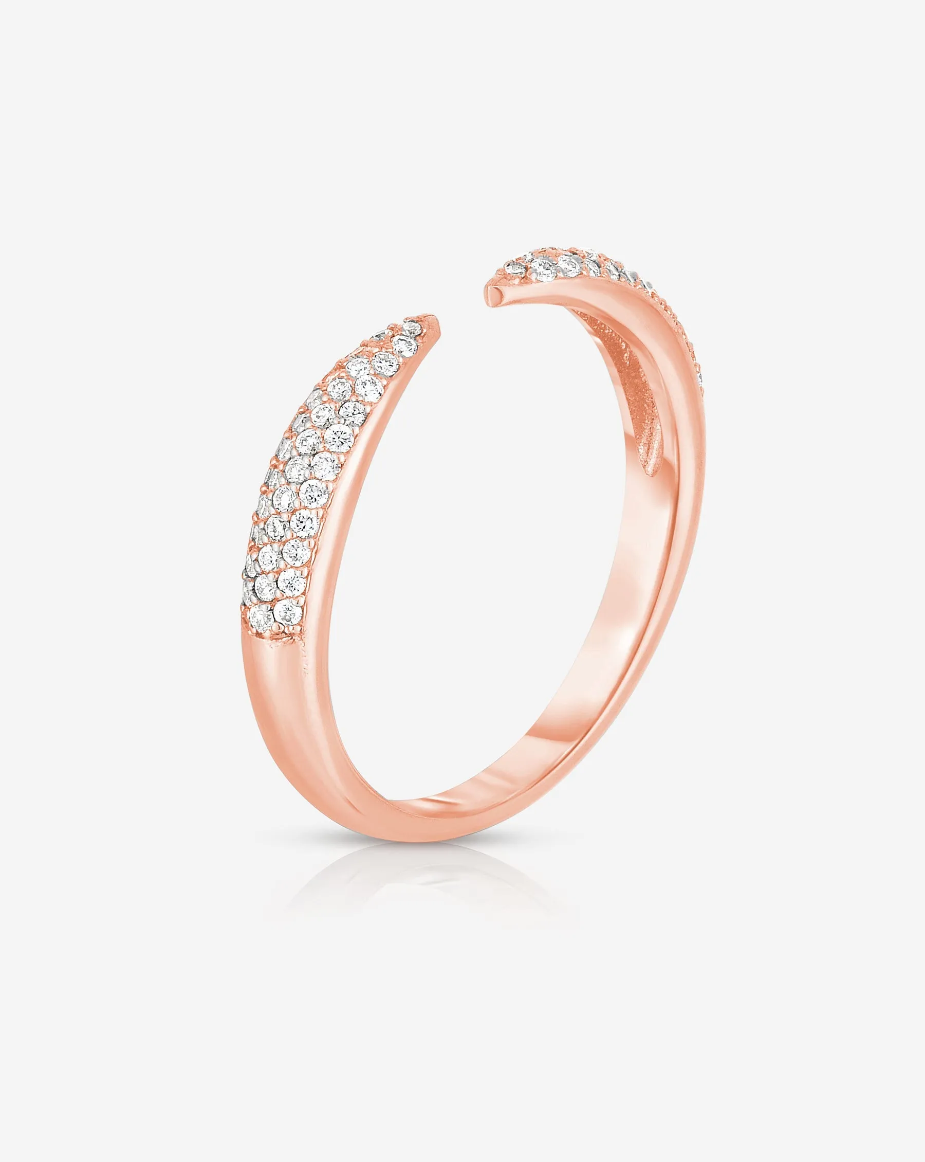 Triple Row Diamond Claw Ring