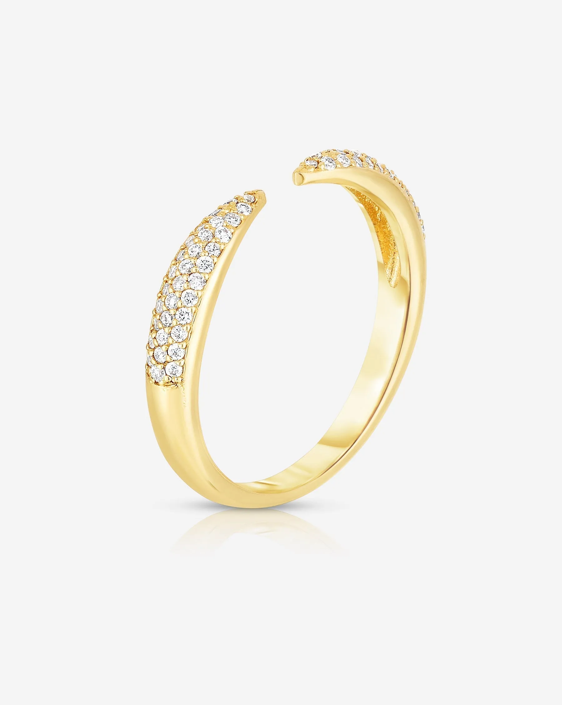 Triple Row Diamond Claw Ring
