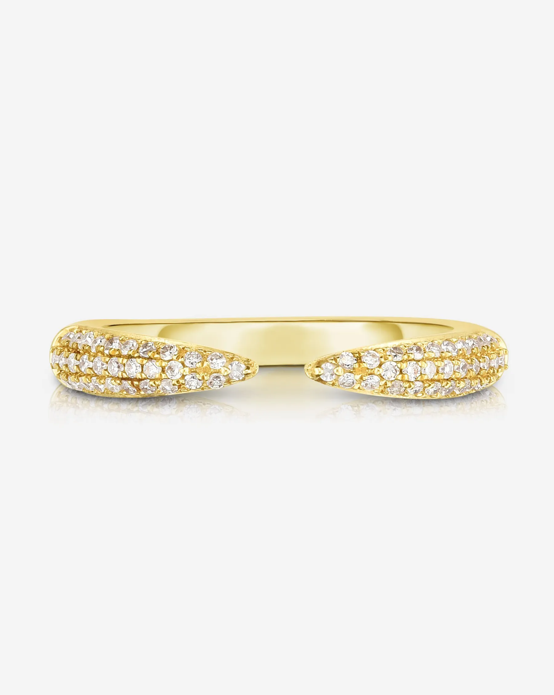 Triple Row Diamond Claw Ring