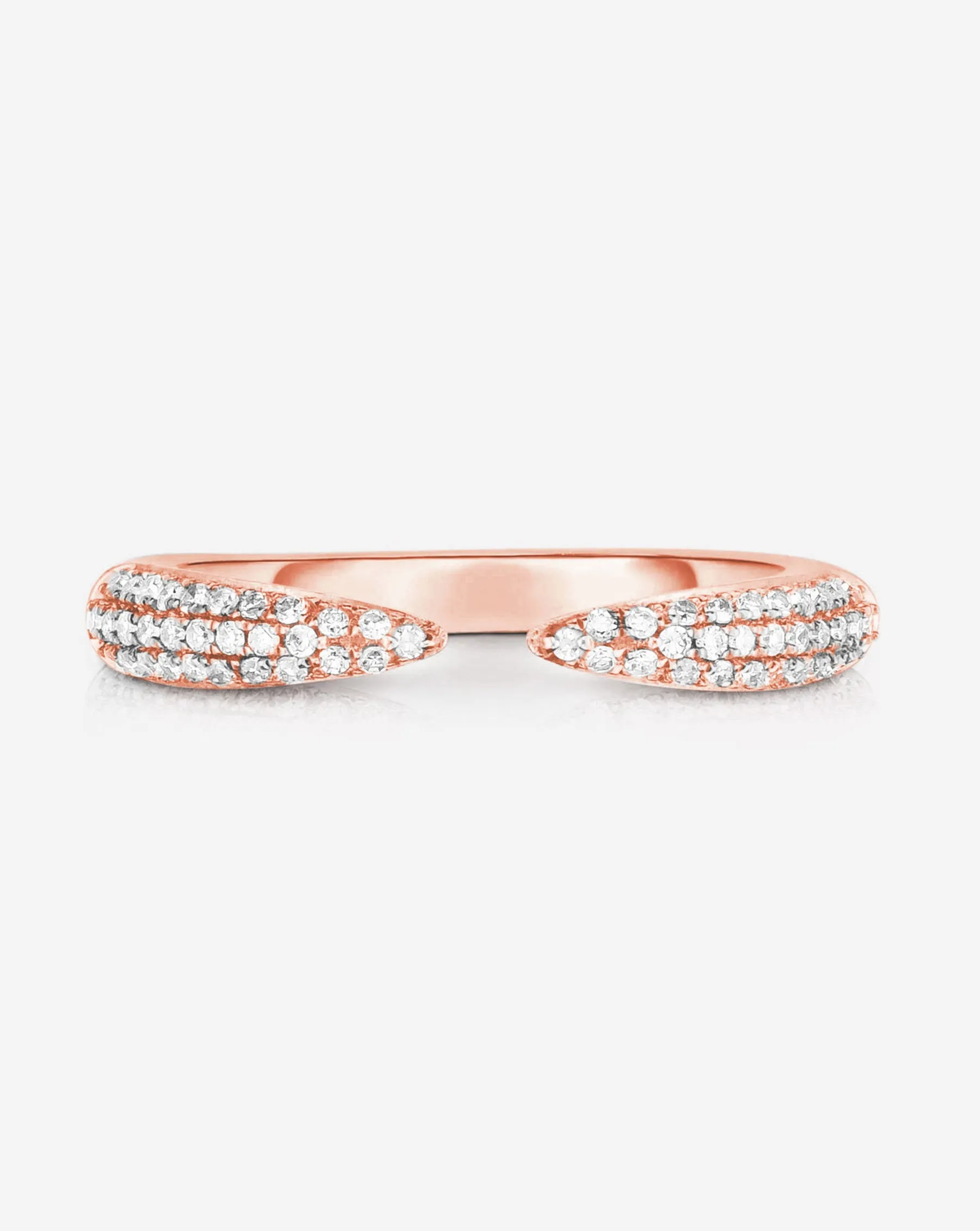 Triple Row Diamond Claw Ring