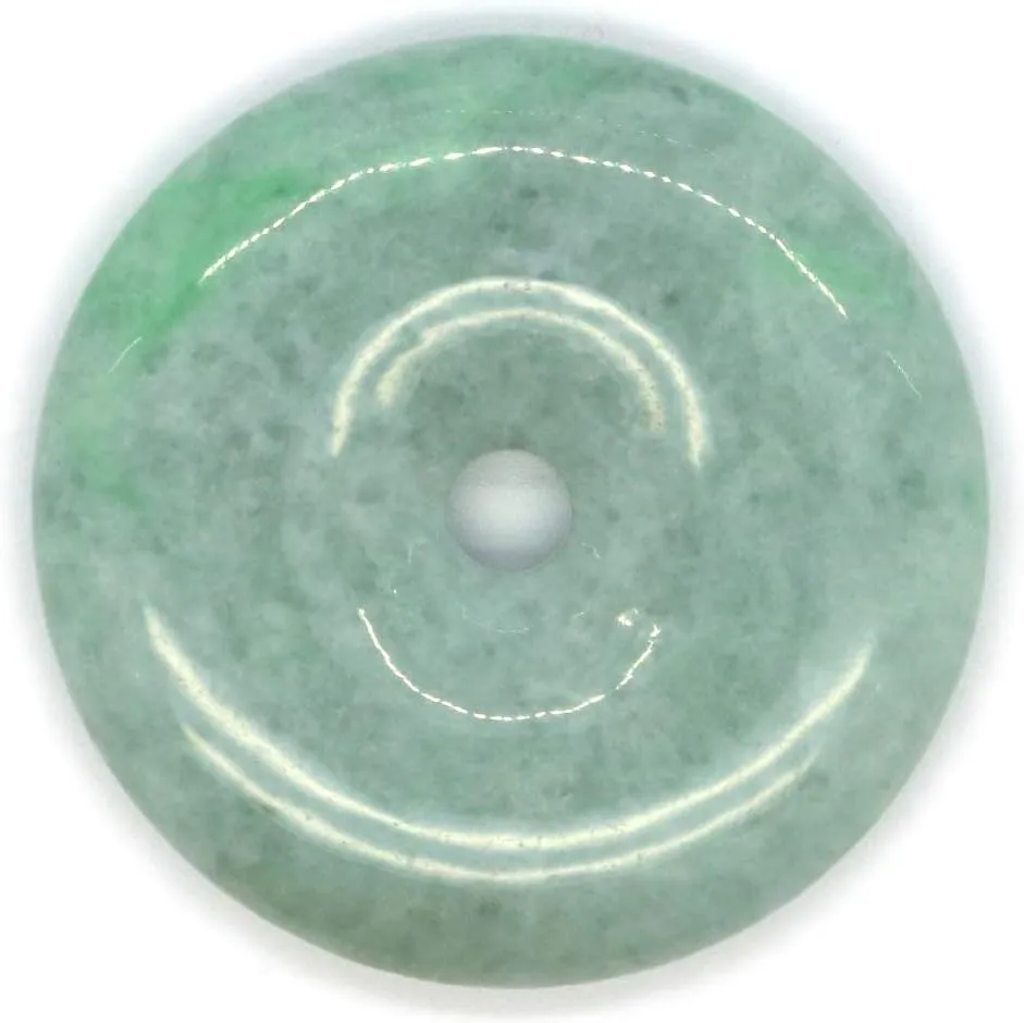 Type A Certified Jadeite Jade Necklace Pendant Disc Series med