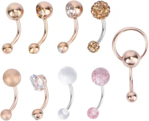 VALICLUD Belly Button Rings Stylish Belly Decorations and Zircon Navel Studs for Parties and Summer Outfits