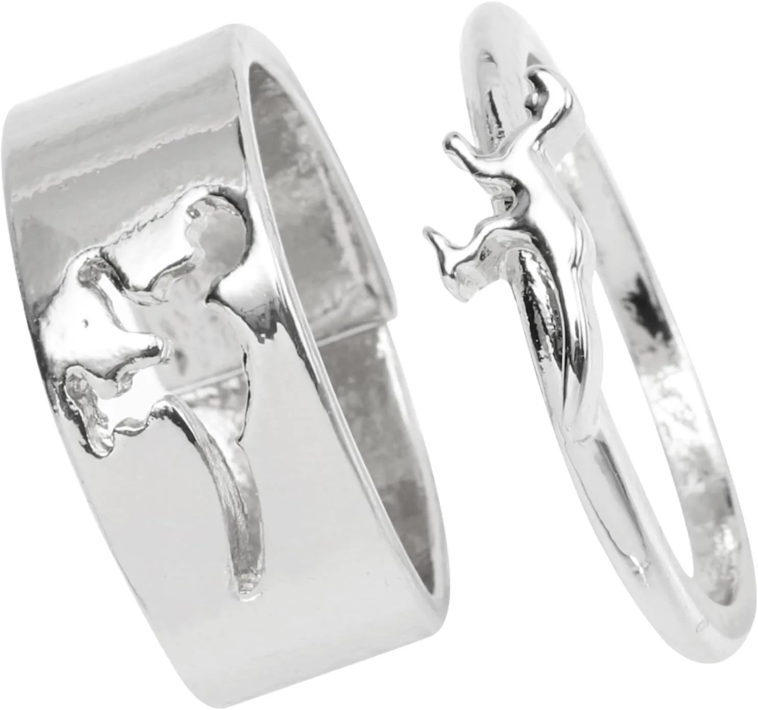 VALICLUD Unique Open Band Couples Rings 2pcs Fashion Jewelry Matching Ring for Wedding Parties