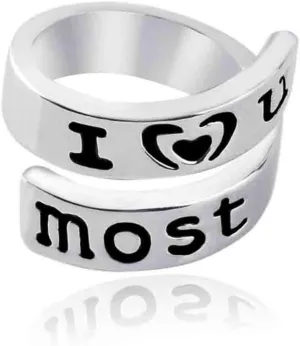 VALICLUD Valentine's Day Couple Rings Promise Rings for Her Him Engraved 'i Love You Most' 'i ' Jewelry Set