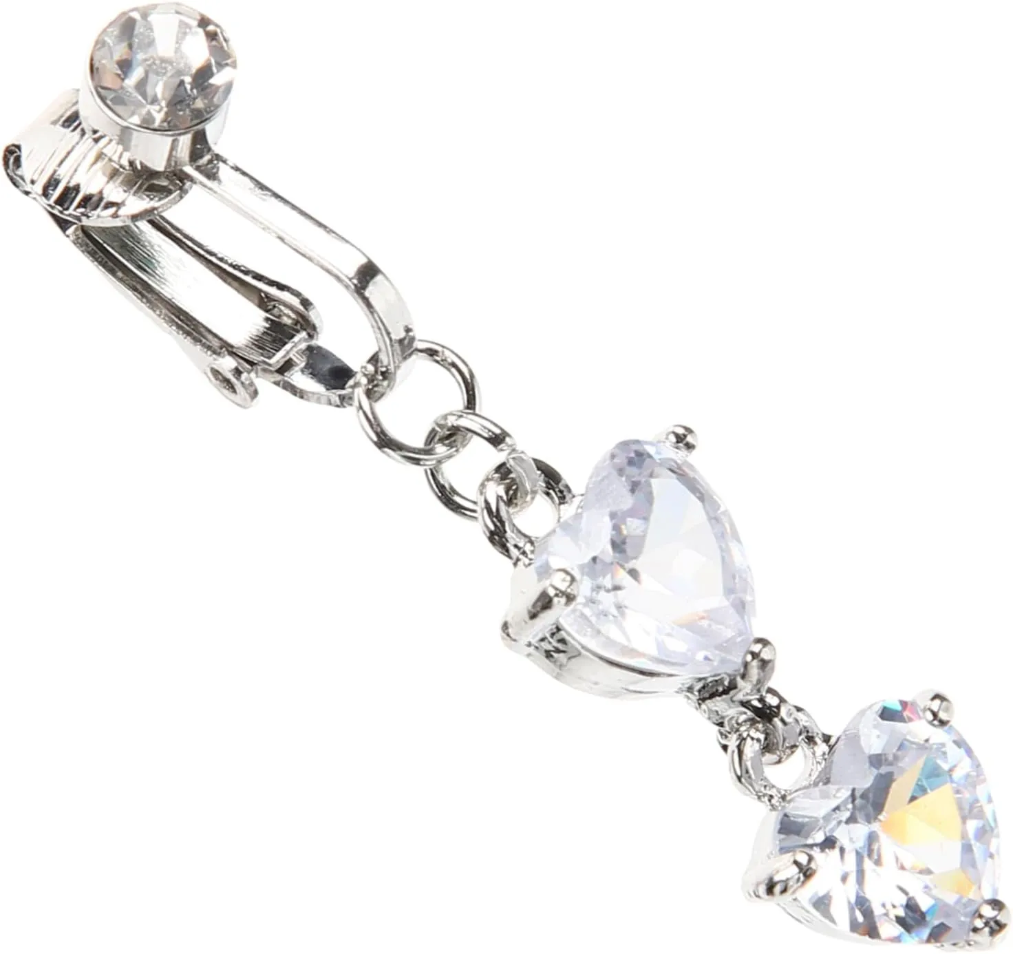 VALICLUD Zircon Belly Ring Fake Belly Button Piercing Fashion Navel Jewelry for Ladies