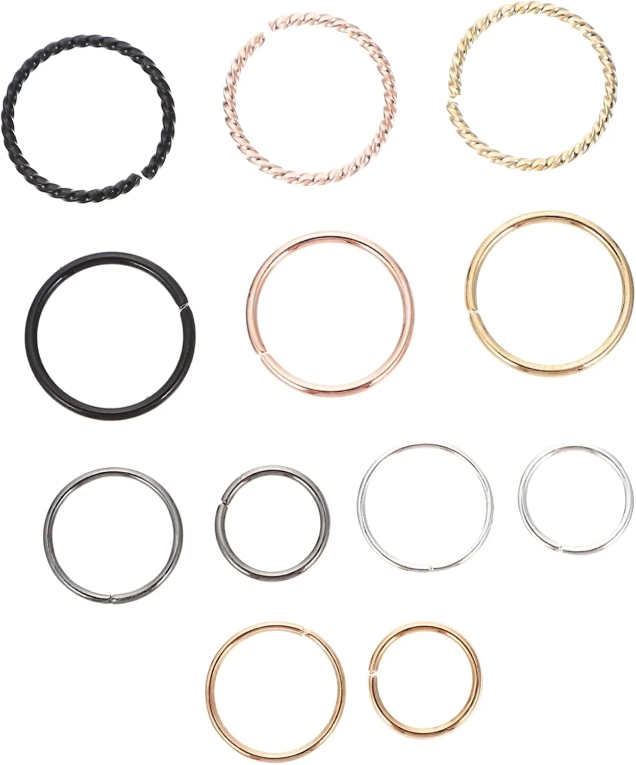 VANZACK 2 Sets Practical Nose Rings Hoops Decorative Ornaments for Nose Piercing Comfortable Fashion Jewelry for Street and Party Decorations
