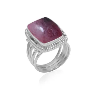 Veracity Jewelry Sterling Silver Rings For Women & Girls  Jewelry For Women's Birthday Anniversary Wife Mom Girlfriend Sister  Bohemian Style Handmade Gifts (Rhodonite)