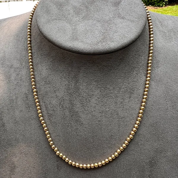 Vintage Gold Bead Chain Necklace