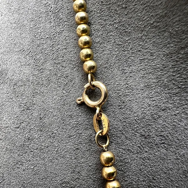 Vintage Gold Bead Chain Necklace