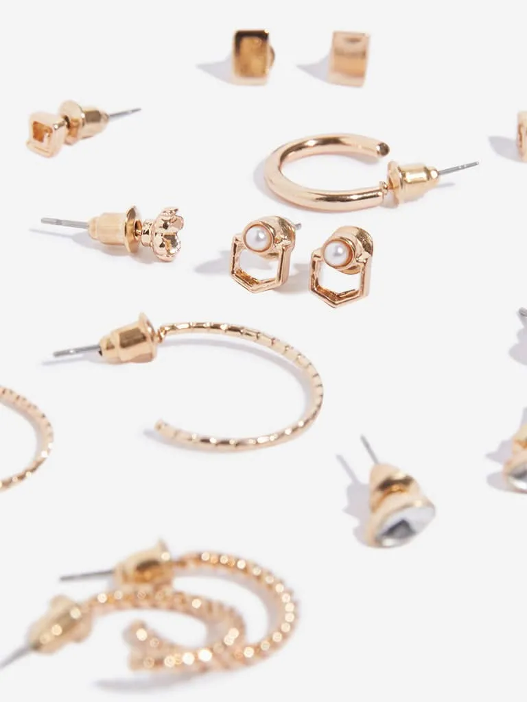 Westside Accessories Rose Gold Earrings Set - Pack of 9