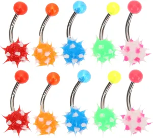 Women Belly Ring Belly Button Ring Set Silicone Hairy Umbilical Nail Navel Decoration Jewelry