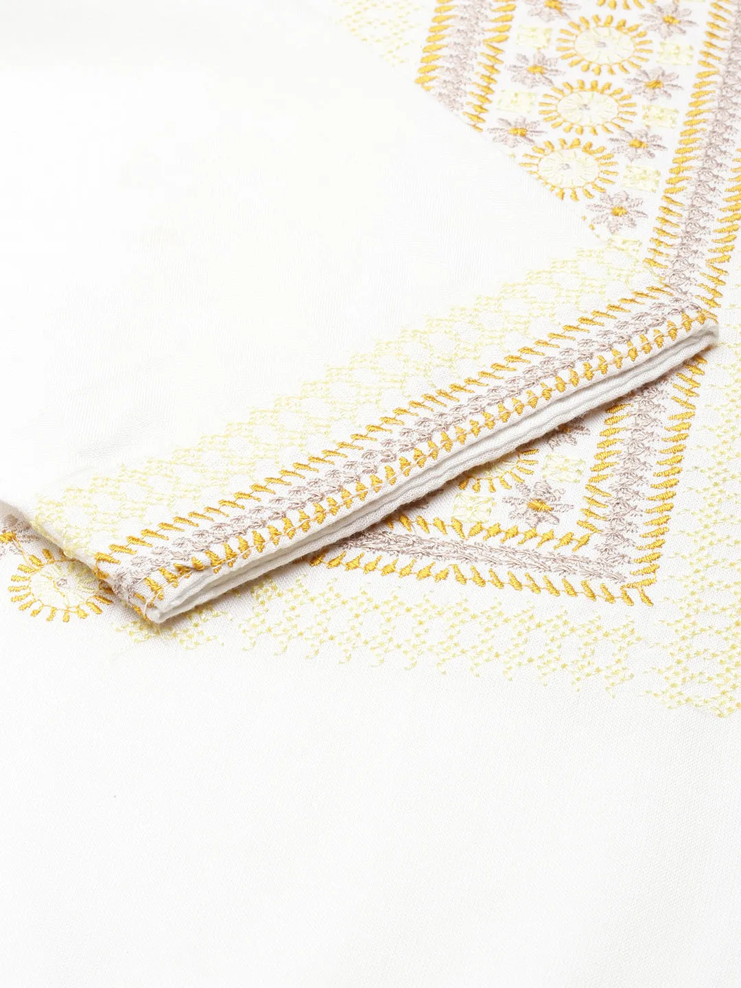 Women Straight Off White Solid Kurta Sets with Patiala & Dupatta