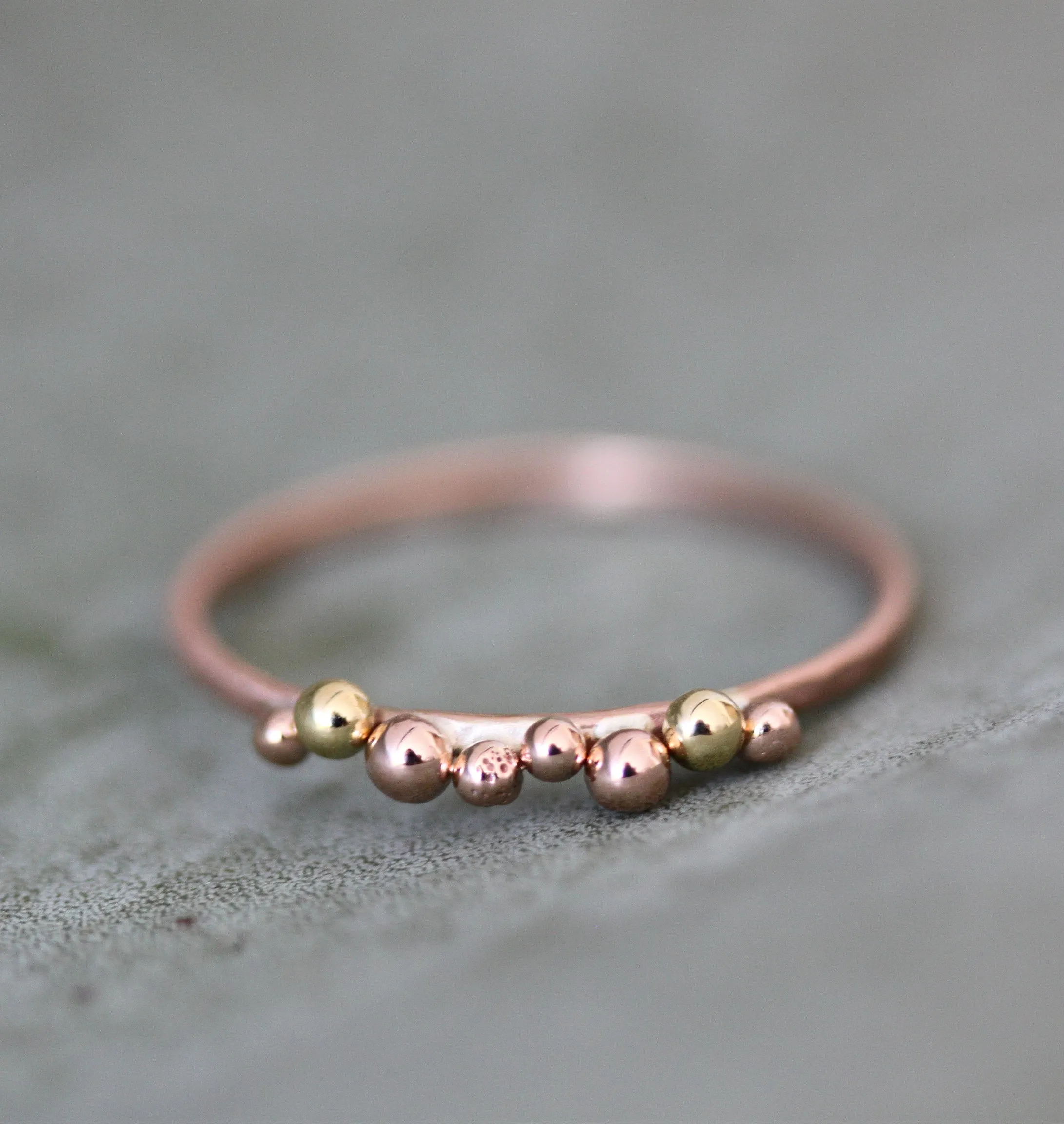 Yellow & Rose Gold Cluster Ring