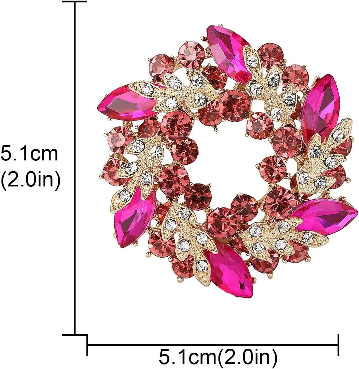 YOQUCOL Austrian Crystal Flower Brooch Pin for Women Cloth Jewelry Accessories