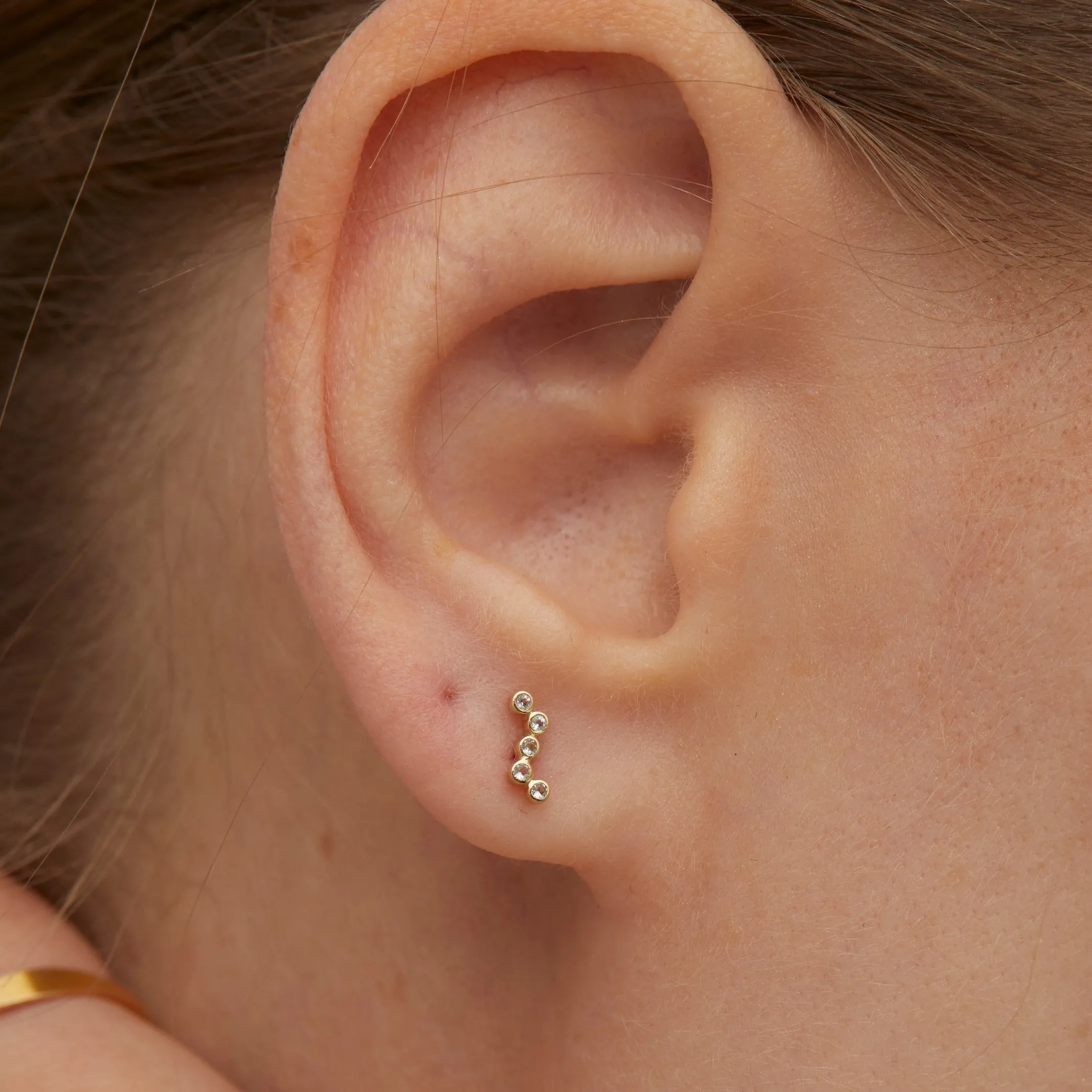 Yuki Solid Gold Screw Back Stud Earrings