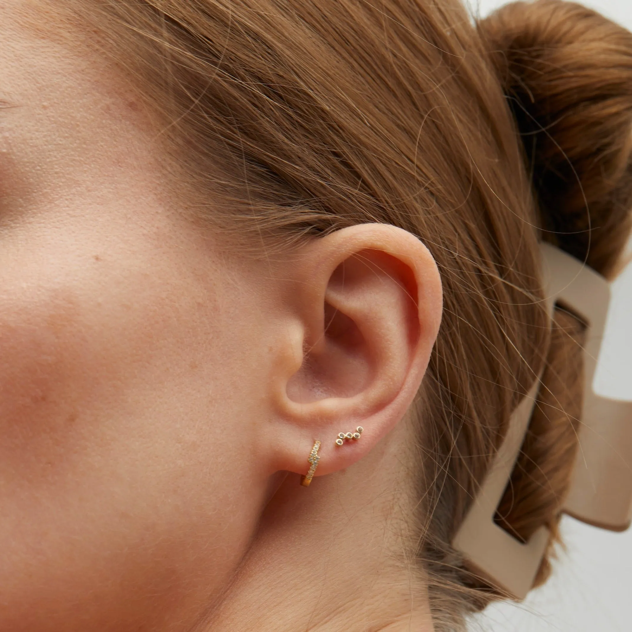 Yuki Solid Gold Screw Back Stud Earrings