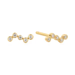 Yuki Solid Gold Screw Back Stud Earrings