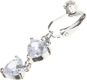 Zircon Dangle Belly Button Ring Elegant Non Piercing Body Jewelry for Women Unique Heart Design Sparkling Decoration Present for Body Art Lovers